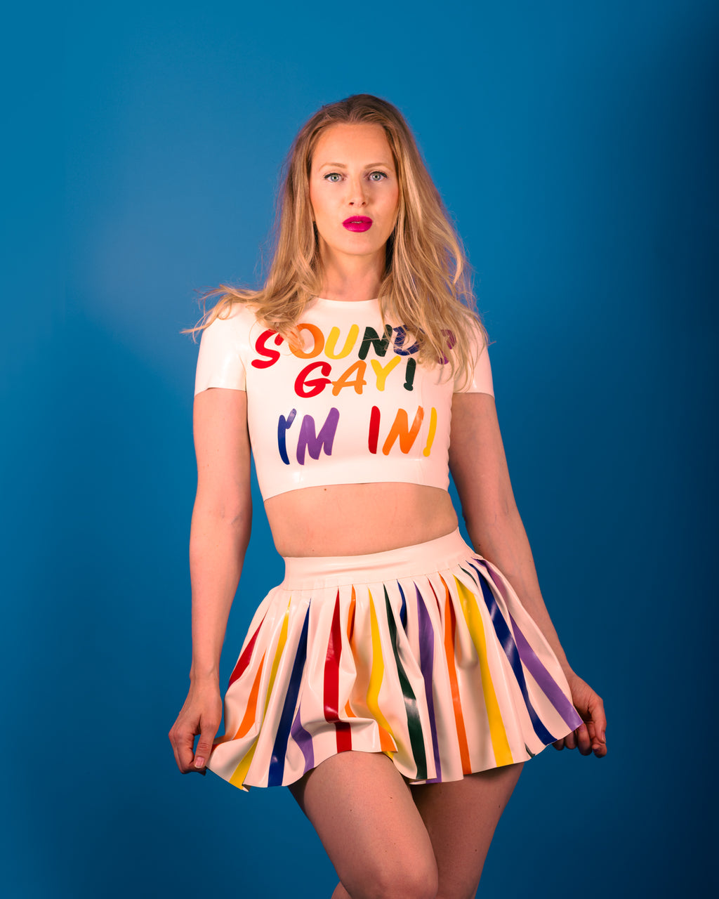 Pleated Rainbow Pride Skirt