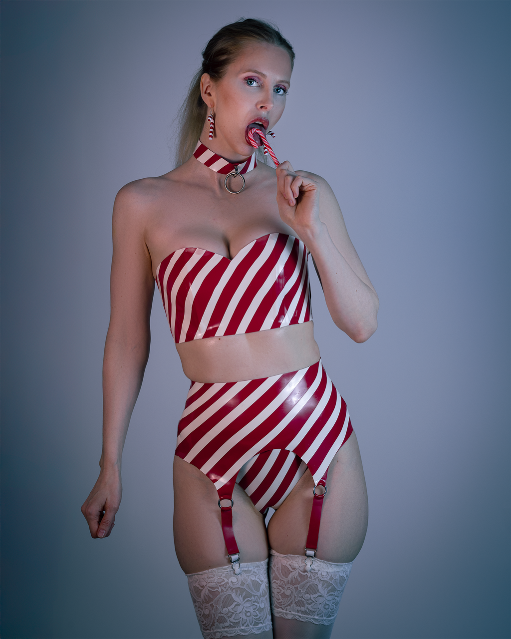 Candy Cane Garter Belt