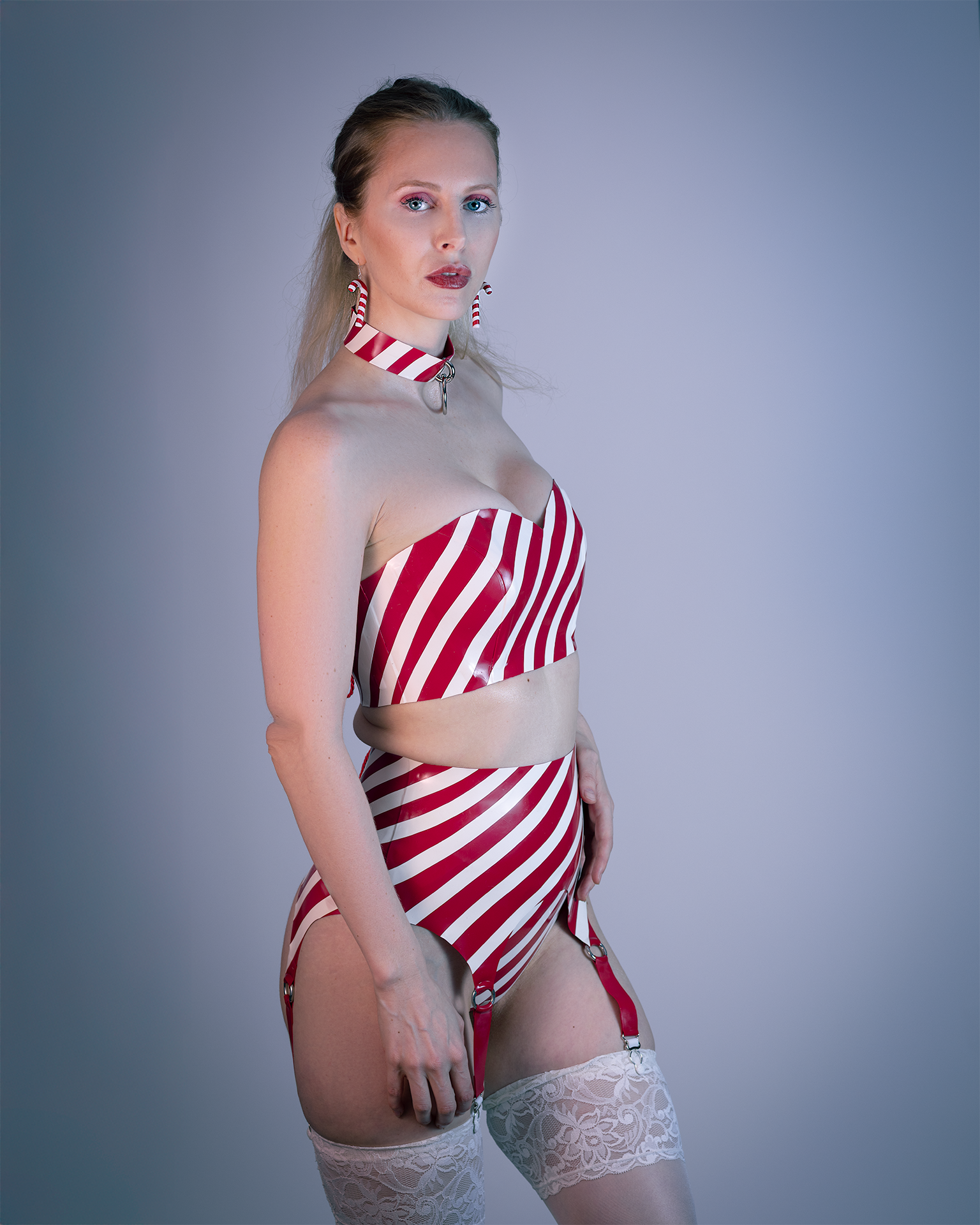 Candy Cane Garter Belt